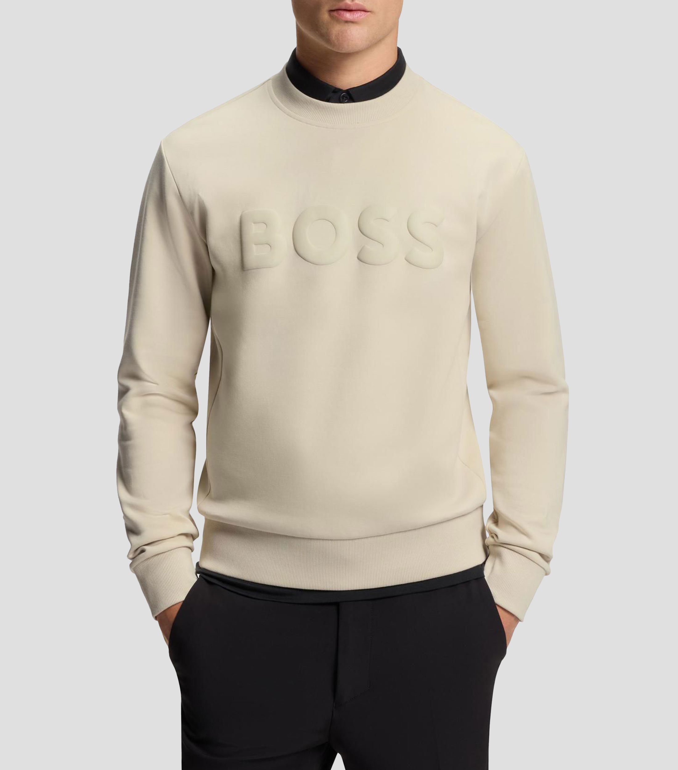 Sudadera de algodón elástico con logo a tono Hombre